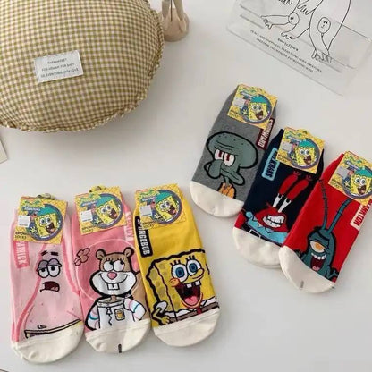 6 pares de medias divertidas tobilleras de dibujos animados