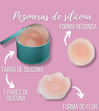 Pétalos cubre pezón en silicona en cofre