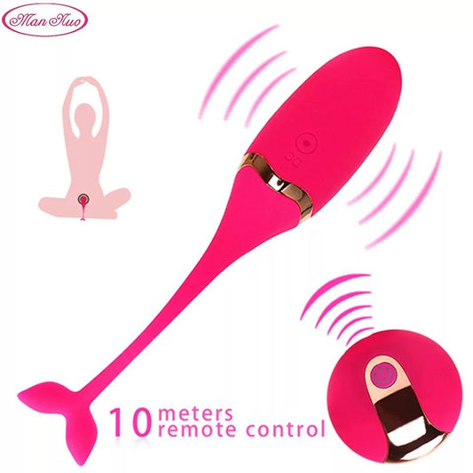 Vibrador a control remoto cola de pez